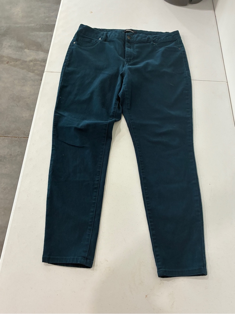 d.jeans Women's Size 16 Teal / Dark Turquoise Stretch Jeans